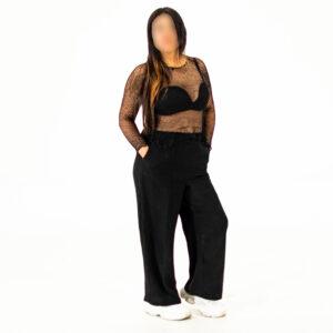 Blusa tejida en hilo color negro / Única