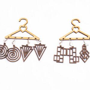 Aretes de madera con armador / Dulces Recuerdos Foamy