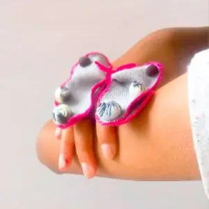 Anillo de tela, mariposa rosa / La Emperatriz