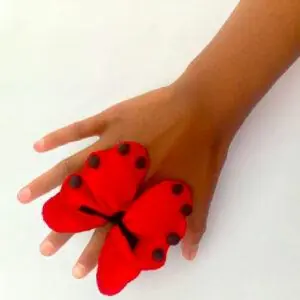 Anillo de tela mariposa roja / La Emperatriz