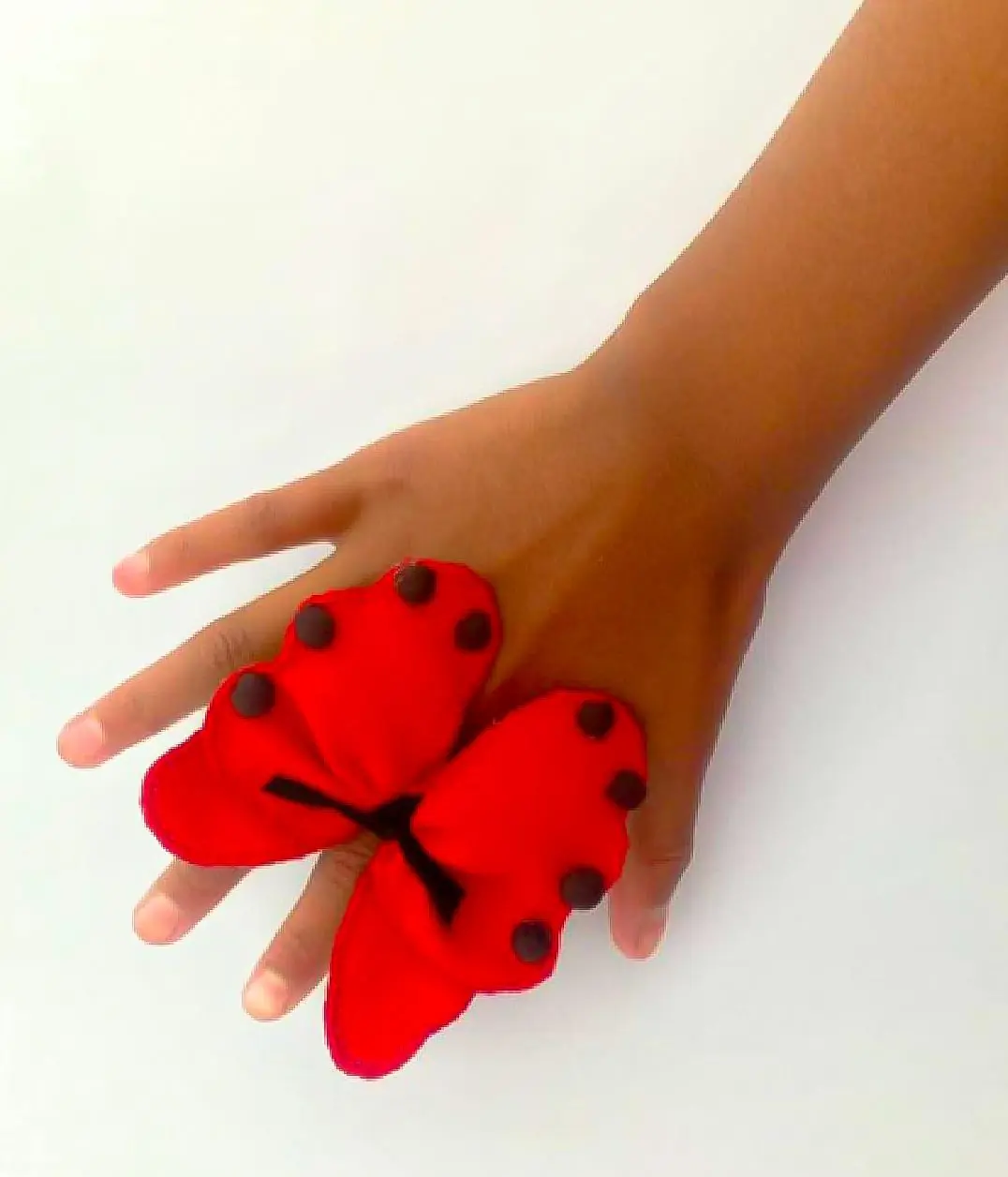 Anillo de tela mariposa roja / La Emperatriz