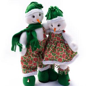 Adorno Navideño, Pareja de Muñecos de Nieve / Marthi’s Artesanías