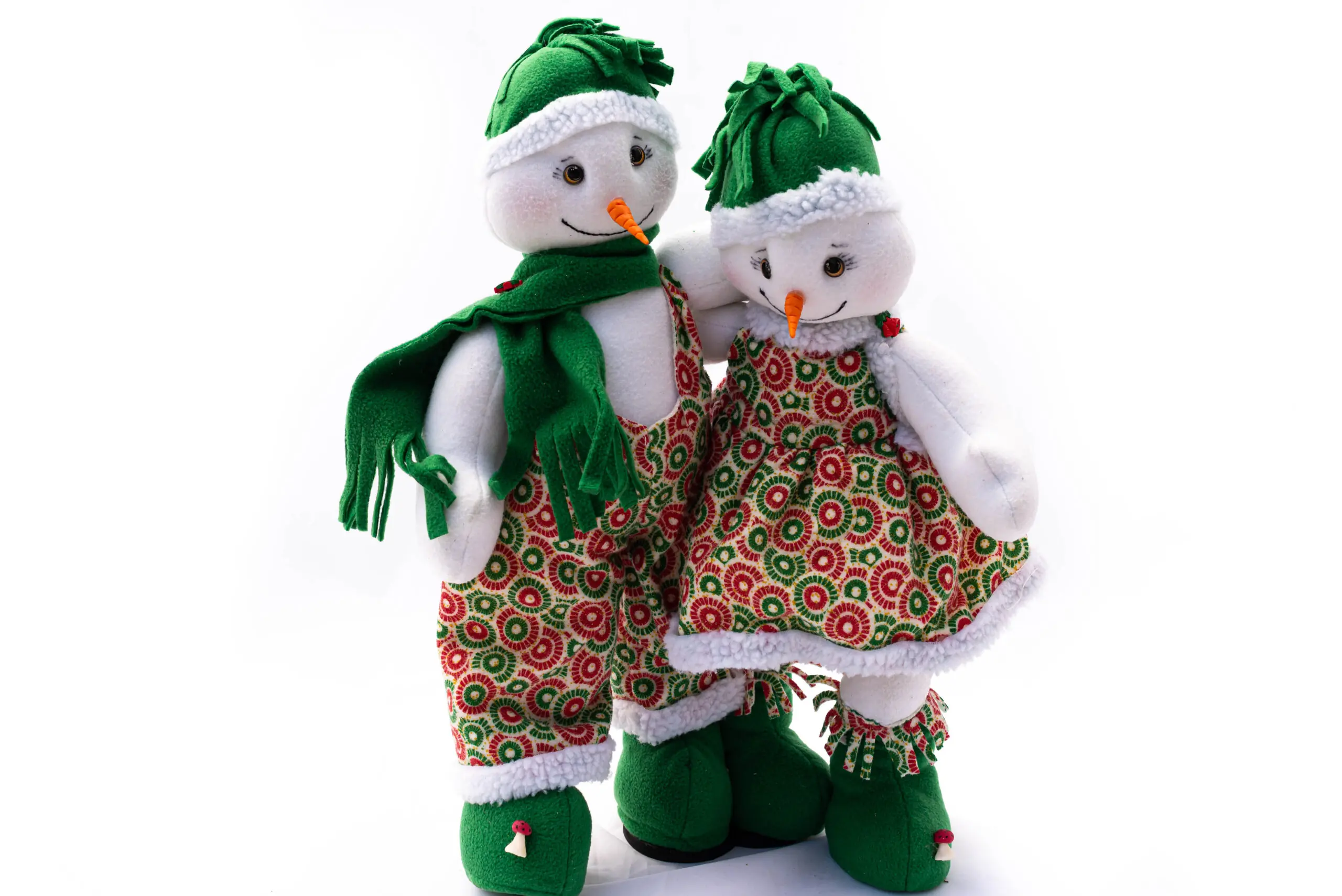 Adorno Navideño, Pareja de Muñecos de Nieve / Marthi’s Artesanías