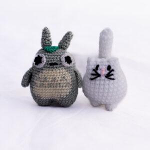 Muñecos Totoro y Gato/ Suamigurumi