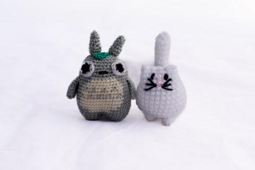 Muñecos Totoro y Gato/ Suamigurumi